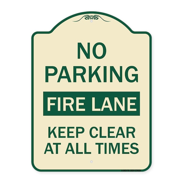 Signmission No Parking Fire Lane Keep Clear All Times Heavy-Gauge Aluminum Sign, 24" x 18", TG-1824-23620 A-DES-TG-1824-23620 - main